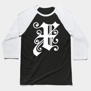 Silver Letter X Baseball T-Shirt